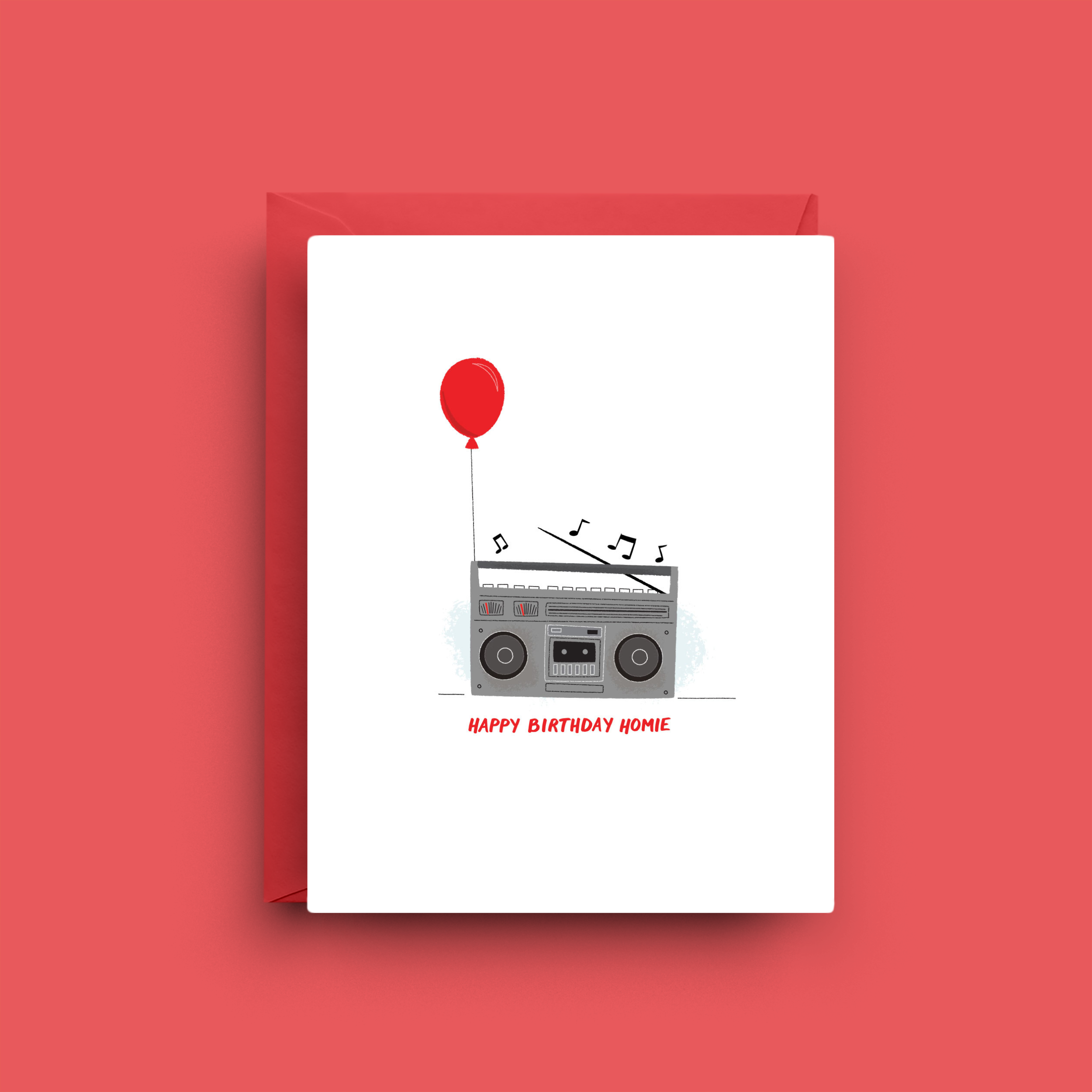 Retro Boom Box Birthday Card