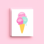 Ice cream Cone  Birthday Card