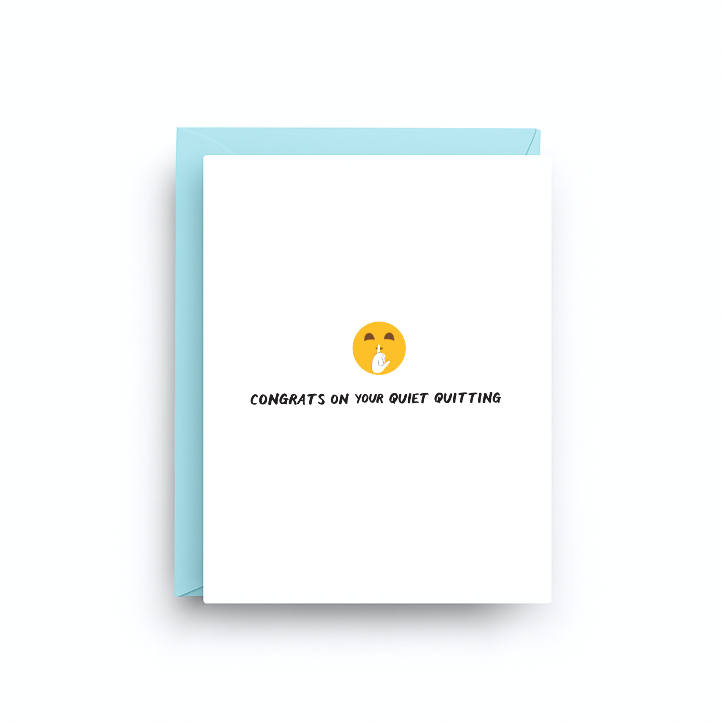 Greeting card with a smiley face and text on a white background