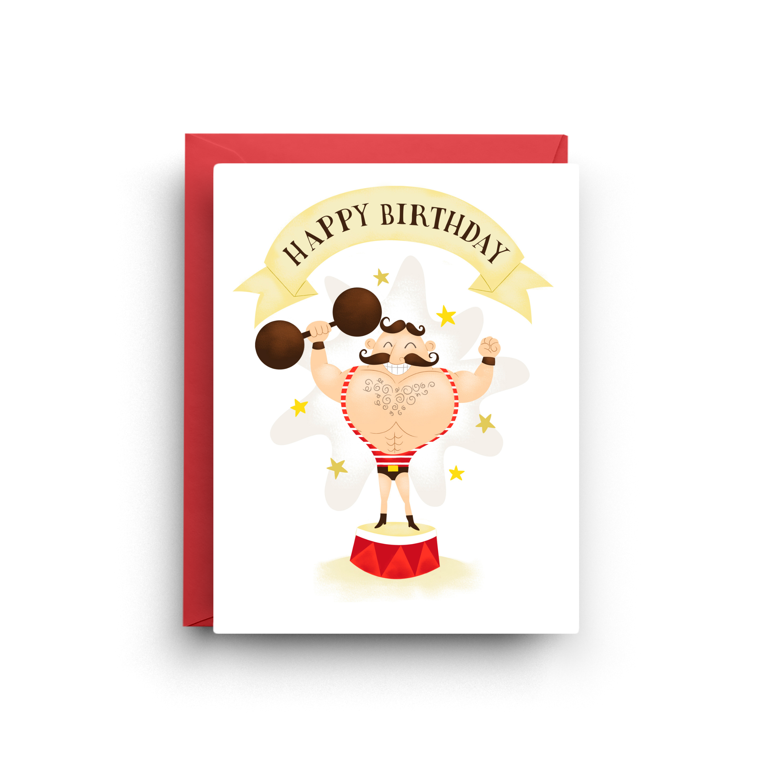 Strongman Circus Birthday Card